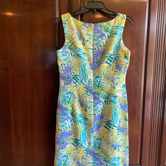 SILK Impressionist Floral / Tropical Print Sheath | 8 | Talbots | EUC - Picture 4 of 9